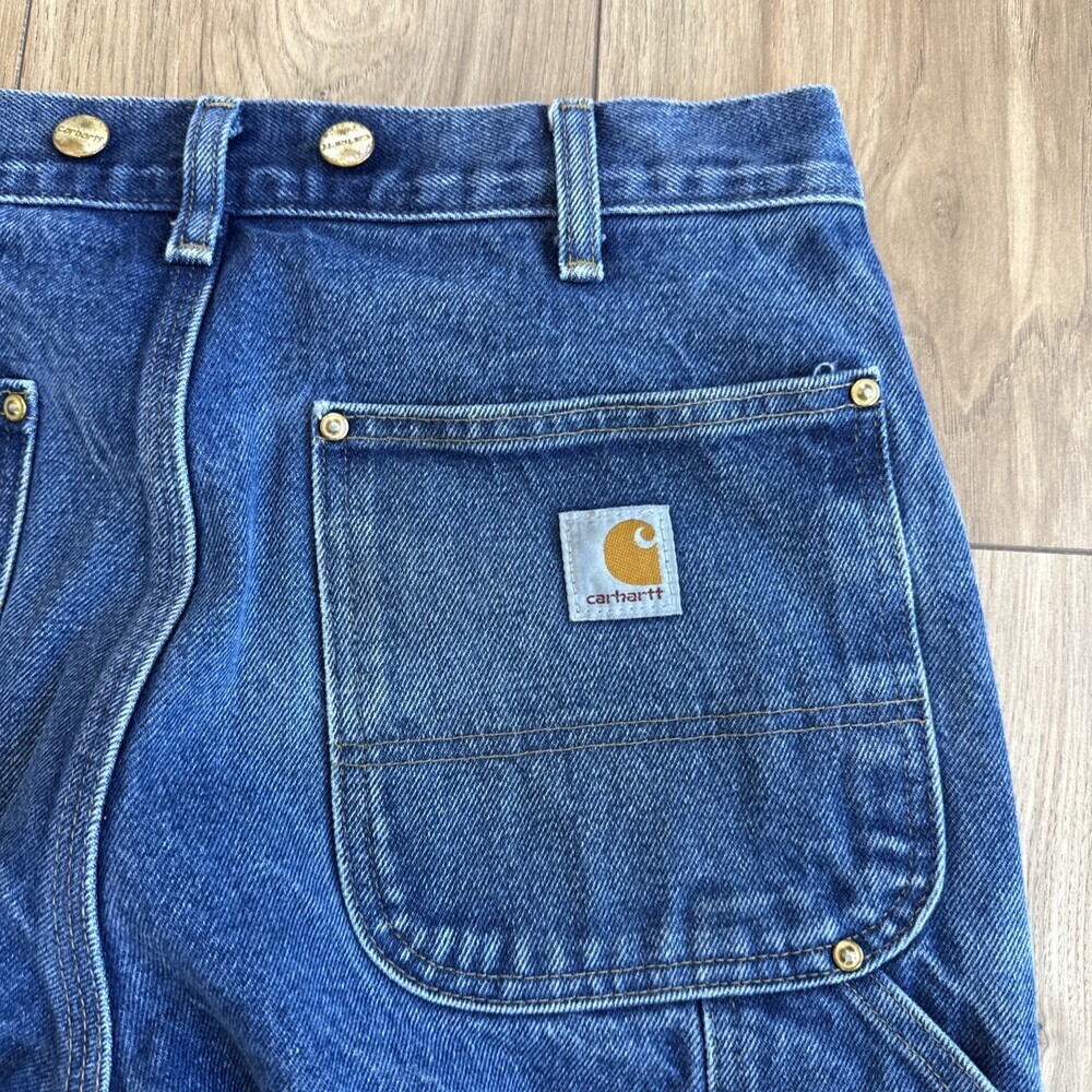 Y2k Carhartt B07 DNM Double Knee Logger Jean 32x34 Suspender Buttons Workwear - Picture 11 of 12